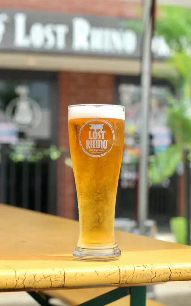 Glass of beer on a table